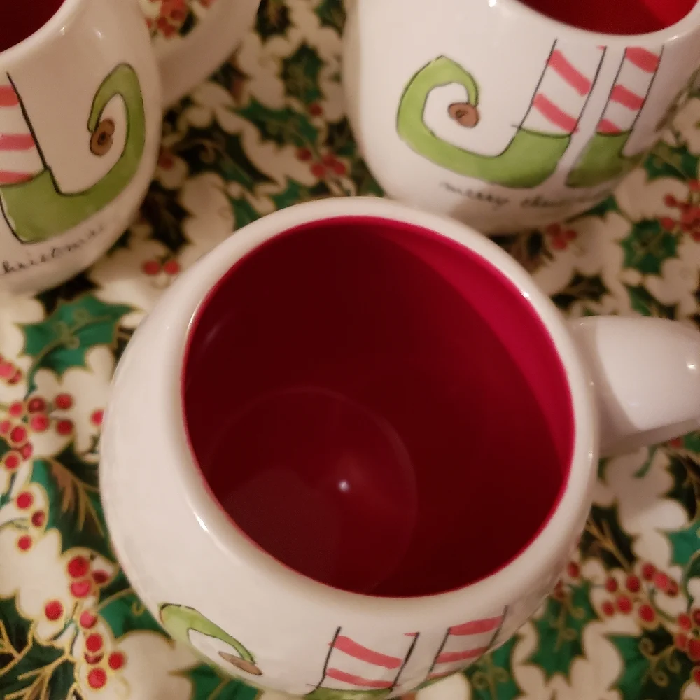 Rae Dunn elf feet mugs